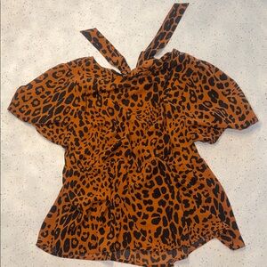 Lane Bryant Leopard Print Blouse - Black and Brown